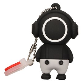 Cartoon USB Flash Drive Cute Cartoon Man Shape Anti Electromagnetic Interference USB2.0 Flash Drive Memory Device Black 128G