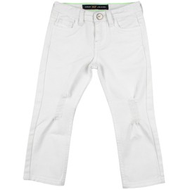 X RAY Boys Distressed Jeans (2T-16), Elastic Waist Biker Moto Distressed Ripped Denim Jeans for Boys & Colored Pants, White, 4T