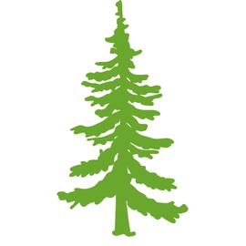 Pine Tree Vinyl Decal - 11 Inches - for Walls, Windows, Doors, Vehicles - Outdoor-Grade 2.5mil Thick Vinyl - Lime