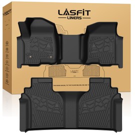 LASFIT Floor Mats 2019-2025 for Chevy Silverado/GMC Sierra 1500, 2020-2025 2500HD 3500HD Crew Cab Only/Bench Seat (Only Fit with Rear Under-Seat Storage, But Not Fit 2nd Row Plastic Storage)