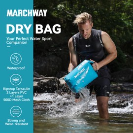MARCHWAY Floating Waterproof Dry Bag Backpack 5L/10L/20L/30L/40L, Roll Top Sack Keeps Gear Dry for Kayaking, Rafting, Boating, Swimming, Camping, Hiking, Beach, Fishing (Teal, 5L)
