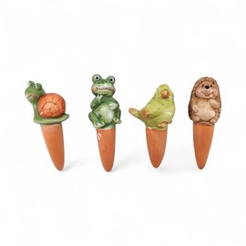 DARO DEKO Animal Watering Cone, Frog, Bird, Snail, Hedgehog, 15 cm, Made of Magnesia Oxide and Clay - Watering Aid and Water Dispenser for Plants - Watering Ball