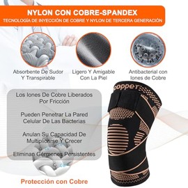 Rodilleras Gym con Fibra de Cobre 2 Piezas