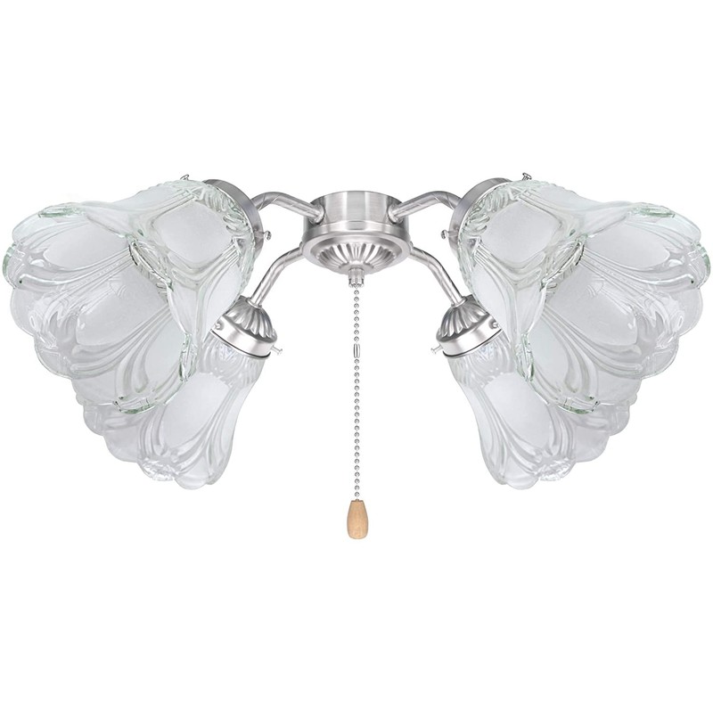 YELOKIE Set of 4 Premium Clear & Frosted Ceiling Fans