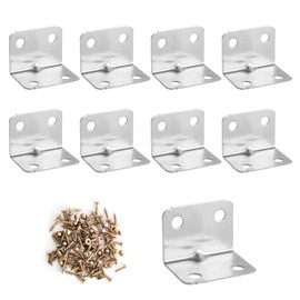 Pack of 30 Angle Connectors, Stainless Steel, Metal Brackets, 90 Degree Angle L Brackets, Corner Angle 32 x 25 mm Construction Angle Mounting Holes with 120 M4 Screws Wood Connector for Wooden