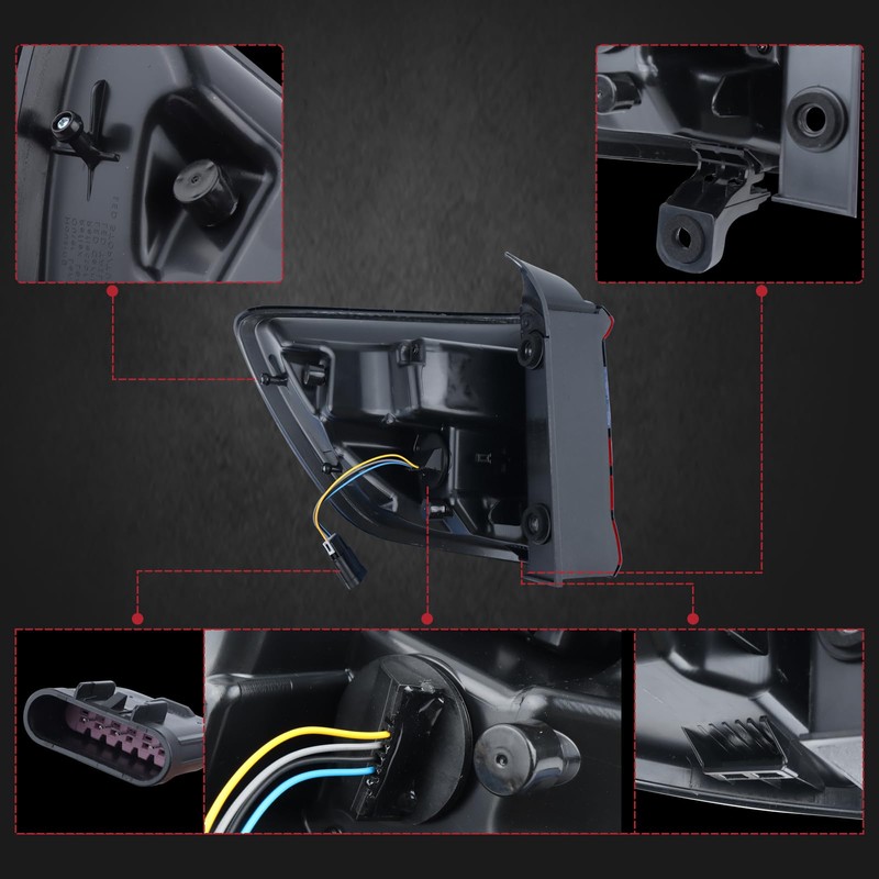 Duolctrams Outer LED Tail Light Rear Lamp Assembly Compatible with