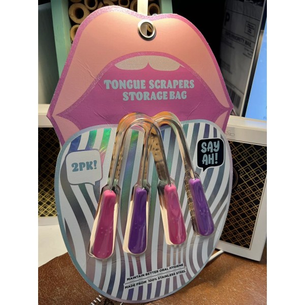 Say Ah! Tongue Scrapers (2 Pack) w storage bag