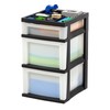 IRIS USA Plastic Drawer Storage Organizer Rolling Cart, 3-Drawers, for