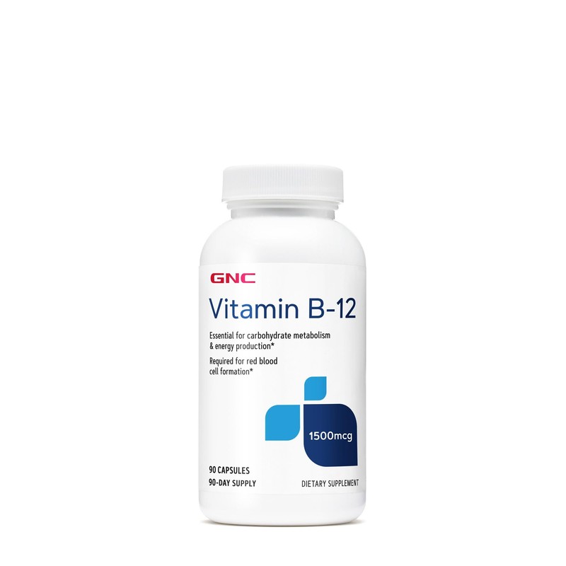GNC Vitamin B-12 1500mcg, Supports Energy Production, 90 Capsules