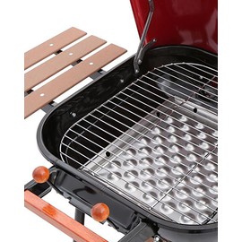 MECO Americana Swinger Charcoal Grill with One Side Table, Red, 332