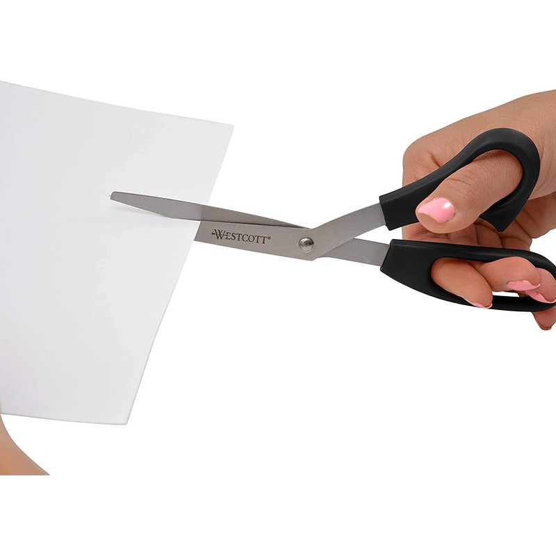 Westcott All Purpose Value Scissors, 8" Bent, Pack of 3,