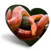 1 x Heart Coaster - Red Corn Snake Reptile Cork Backed MDF Glossy Tea Coffee Accessory #51860