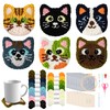 WATINC Punch Needle Coaster Kit Punch Needle Coaster Kit Cat