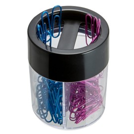 OIC(R) - Dispensador de clip magnético grande y redondo (200 clips), color negro y humo