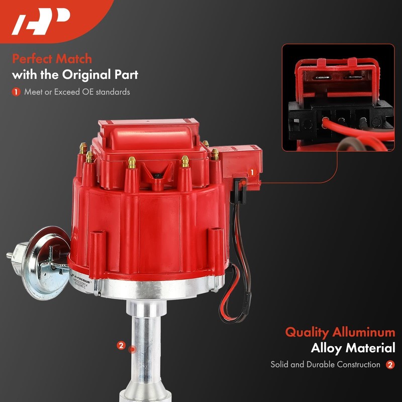 A-Premium Ignition Distributor with Cap and Rotor Compatible with Ford