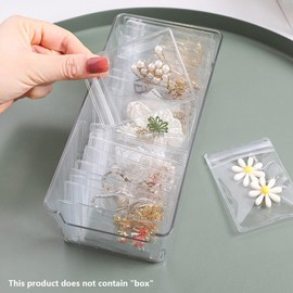 AVELIO 100Pcs PVC Jewelry Pouches Clear Zipper Bags Anti Oxidizing Earrings Storage Bags for Storage Jewelry Packing Bags