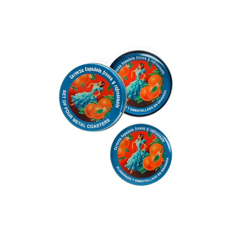 Metal coasters - Cerveza Española (set of 4)