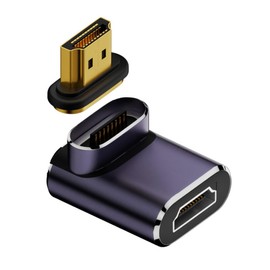 chenyang HDMI 2.1 Magnetic Connector, HDMI Male to Female 90 Degree Down Angled 8K@60Hz 4K@120Hz 48Gbps High Speed Gender Change Adapter Gold-Plated
