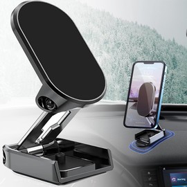 Soporte Celular Auto Magnético, Giratorio de 360  MagSafe Car Mount, [6 imanes más fuertes] Porta Celular Auto Magnético con Multiángulo Ajustable,