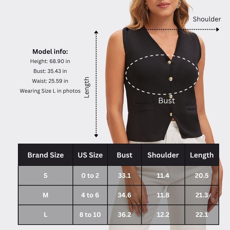 Kalamet V Neck Button Front Sweater Vest for Women Knit