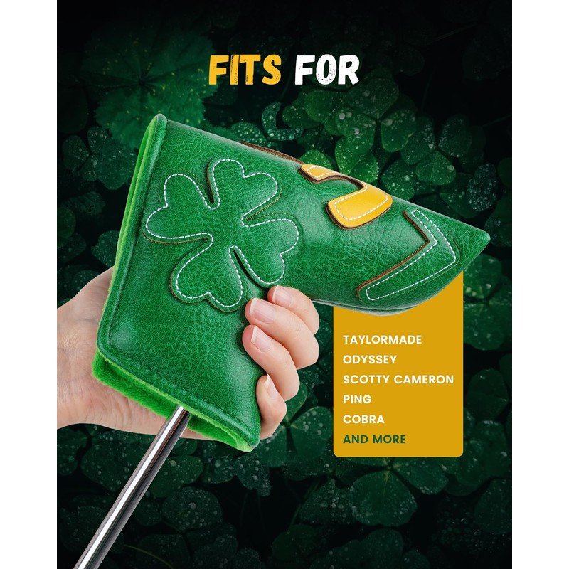 Four Leaf Clover Blade Putter Cover Magnetic