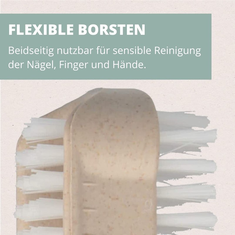 PARSA Beauty Nature Love Nail Brush, Hand Wash Brush, Double-Sided