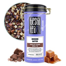 Tiesta Tea - Brownie Batter - Chocolate Caramel Herbal Tea - Loose Leaf Tea Blend - Non-Caffeinated Herbal Tea - Make Hot or Iced Tea Up to 40-50 Cups - 6 oz Refillable Tin