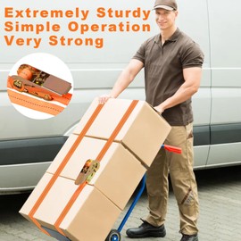 Tie Down Straps with Ratchet Fastening Strap Load Capacity 400 kg Ratchet Straps Lashing Straps 2 m Long 25 mm Wide Pack of 4 Robust Lashing Straps for Car, Sack Truck, Motorcycle, Luggage, Camping,