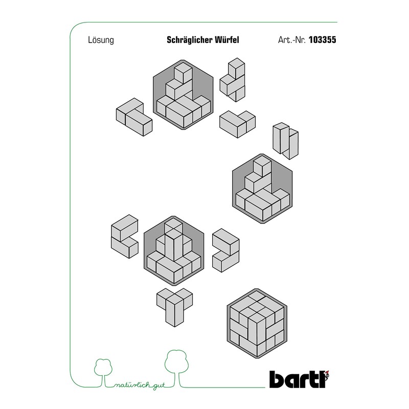 Bartl 103355 Oblique Dice, The Cube of You Confused