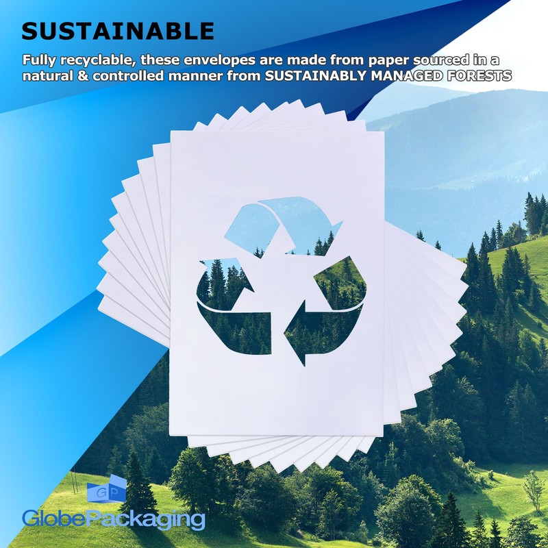 GP Globe Packaging 500 x DL White Window Self Seal