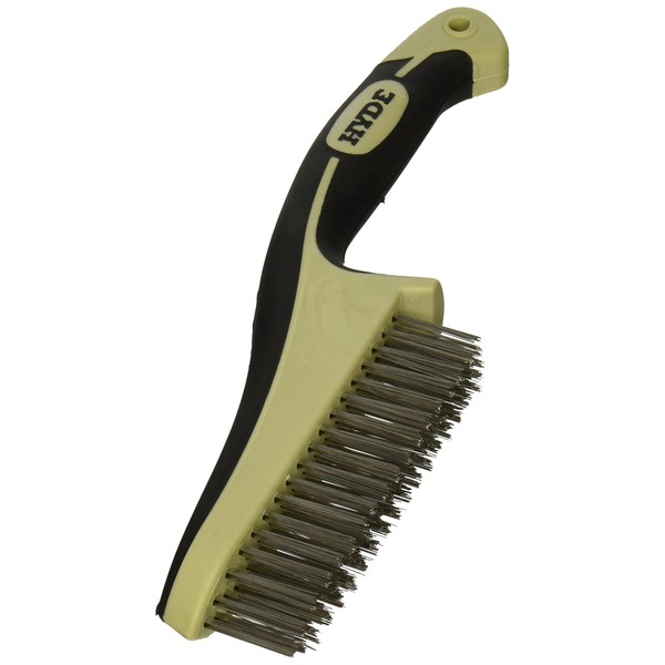 Hyde - 181348 HYDE 46842 Stainless Steel Wire Brush with narrow profile, 11-inch, MAXXGRIP PRO