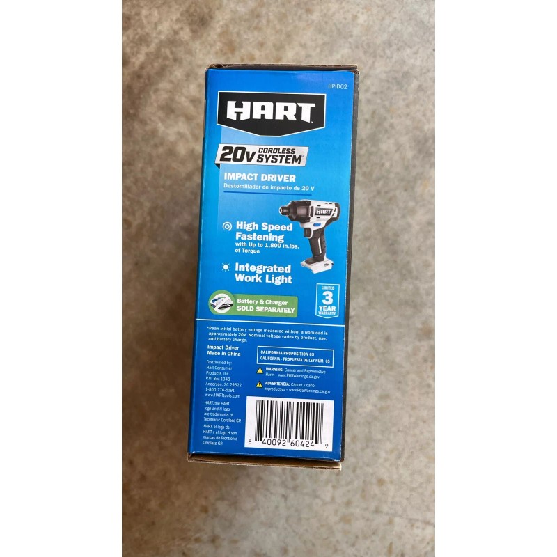 HART NEW HART 20-Volt Cordless Impact Driver HART 20V +