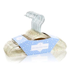 CONCEPTS 20 Pack Baby Hangers Kids Acrylic Non Slip Glitter Clothes Hangers for Toddler Infant Newborn Closet Organizer Small Hangers for Baby Clothes Pants Shirts Space Saving Nursery