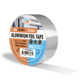 Heavy Duty 2" x210 ft Aluminum Foil Tape for HVAC and Pipe Repair - 2 Inch Heat Resistant Duct Tape for Air Conditioner Sealing, Waterproof, High Temp Insulation, and Ventilation Ducts