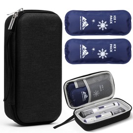 Insulated Pen Cooler Travel Case Fits 2 Zepbound Mounjaro Pens, Black