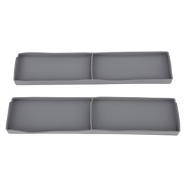 2PCS Stove Top Shelf Silicone Spice Rack Magnetic Back 2 Zones Easy to Clean Storage Organizer for Kitchen Seasoning Grey