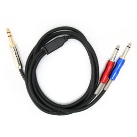 BLS0201 6.35mm Male to Dual Mono 6.35mm Audio Cable Metal Audio Cord for Players Recording Equipment1.8m