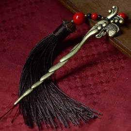 1 Piece Metal Kanzashi, Natural Stone, Yukata, Sleeve Closure, Popular, Antique, Non-Breakable, Oiran, Everyday Use Set (1)