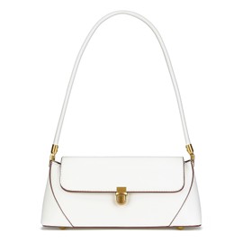 WEIMZC Shoulder Bag for Women Vintage Purse Fashion Classic Vegan Leather Clutch Tote Retro Handbag(White)
