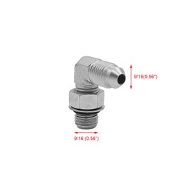 BEITERSTOE (2-PACK) 6801-06-06-NWO Hydraulic Hose Adapter Fitting 3/8"Male JIC 37° Flare(9/16-18 UNF)×3/8"Male Adjustable Nut O-Ring Boss(9/16-18 UNF) 90°Elbow SAE Pipe Joints Connector Carbon Steel