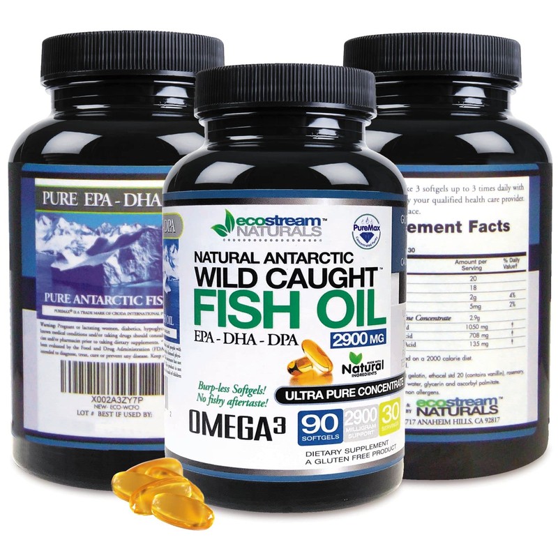 ecostream Naturals Wild Caught Omega 3 Fish Oil DPA-EPA-DHA Supplement