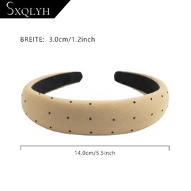 SXQLYH Headband, Padded Fabric Headband, Beautiful Headband Padded with Rhinestones, Women's Hair Accessories, Wide Padded Headband for Women, Girls, Birthday Gift (Green, A)