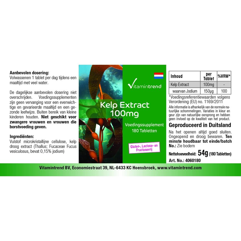 Kelp 100 mg - 180 Tablets - For 6 Months