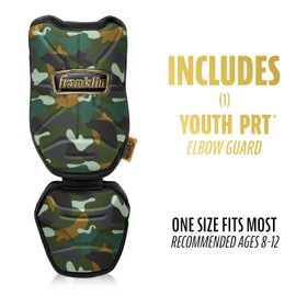 Franklin Sport Baseball Elbow Guard - PRT Series Youth Baseball + Softball Elbow Shield for Batting - Protective Elbow + Forearm Pad - Right + Left Hand Hitters - Camo/Gold - One Size - Youth
