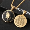 HZMAN Serenity Prayer Cross Stainless Steel Pendant Necklace for Men