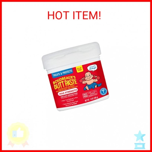 Boudreaux's Butt Paste Maximum Strength Diaper Rash Cream, Ointment for