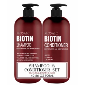 Biotin Volumizing Shampoo and Conditioner Set for Thinning Hair and Regrowth - Ultimate Anti Hair Loss, Thickening Growth Treatment Care for Men & Women