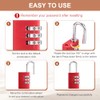PATIKIL 3 Digit Combination Lock, (H:2.9", Blue), Aluminum Resettable Code