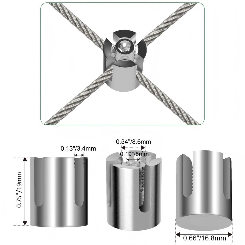 RiaYer 40 Pack Wall Trellis Wire Clamps & Cross Cable