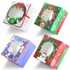 qiqee Christmas Cookie Boxes with Window 100packs 6x6x3 Inch Bakery